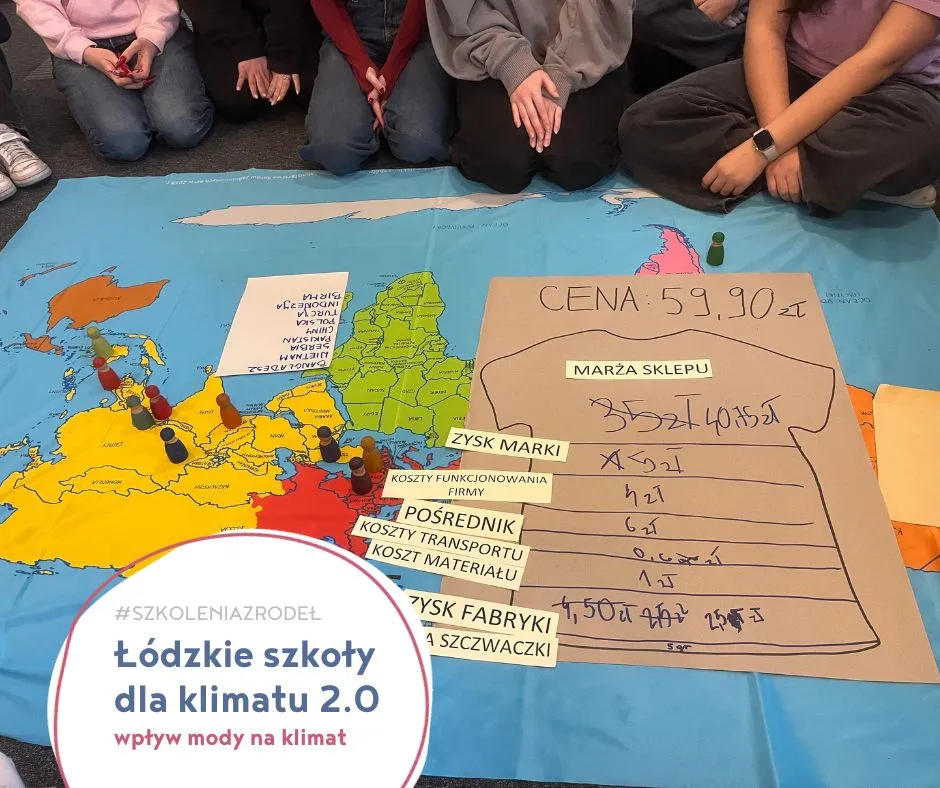 zdjęcie z warsztatów z młodzieżą w ramach projektu Łódzkie Szkoły Dla Klimatu